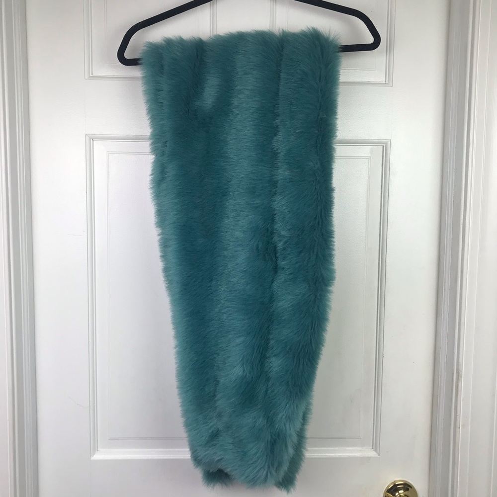Custom Made Blue Faux Fur Shall
